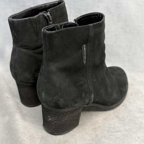 Rockport Boots Womens Size 10 Black Leather Ankle Zip Block Heel CG4150 - Picture 2 of 12